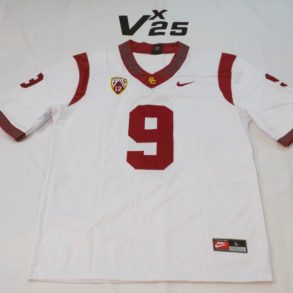 NEW Men's USC Trojans Juju Smith-Schuster Throwback White Jersey Size Large